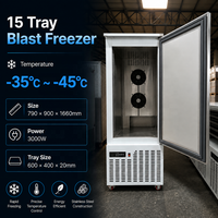 Congélateur-chiller rapide commercial 15 plateaux GN 600x400 pour boulangerie, machine de congélation rapide HACCP pour cuisine de restaurant