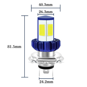 Phare avant de moto H4 à LED quatre faces 900LM 10W 12-80V, large plage de tension, en aluminium blanc, pour modification et mise à niveau - Product Image 2