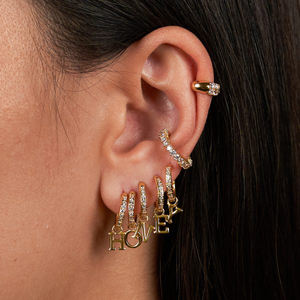 Di Yiwu Gemnel tendenza in <span class=keywords><strong>argento</strong></span> sterling placcato oro Pavimenta <span class=keywords><strong>helix</strong></span> orecchini del polsino - Product Image 2