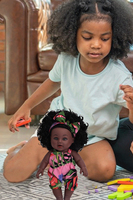Muñeca Africana de Silicona de 12 Pulgadas, Juguete de Bebé Africano de Cuerpo Entero con Laminación de Vinilo, Simulación de Piel Negra Suave, Muñeca Africana
