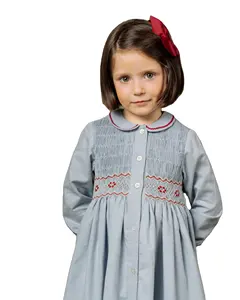 Çocuklar için elbise 6 yaşında kız mavi elbiseler çocuk moda çocuk elbise