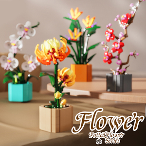 Blocco 13035 di <span class=keywords><strong>fiori</strong></span> Desktop decorazione camera da letto in vaso modello di fiore assemblare <span class=keywords><strong>Puzzle</strong></span> blocco blocco blocchi di mattoni giocattolo all'ingrosso - Product Image 2