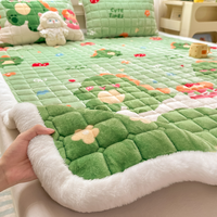 Matelas pliant en velours tissé à motif de dessin animé, coussin de lit non jetable pour la maison, literie d'hiver