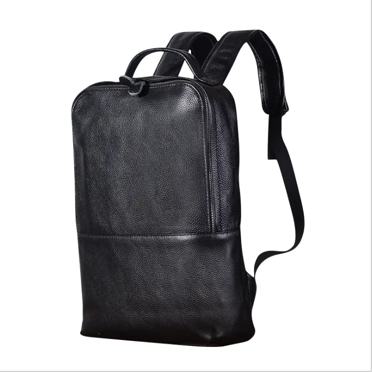 Yeni güney kore ünlü marka deri seyahat sırt çantası kolej tarzı büyük kapasiteli lüks erkekler siyah sırt çantası