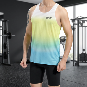 Custom <b>Gym</b> Workout <b>Vest</b> Muscle Training Tank Top 100% Polyester Seamless Quick Dry Breathable Anti-Pilling Eco-Friendly <b>Men</b> - Product Image 2