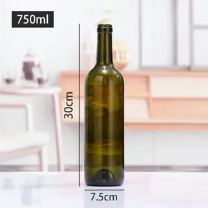 Envase vacío de fábrica, botella de licor de vino de Borgoña de cristal de la mejor calidad, 750ml, venta al por mayor