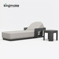 Chaise longue en aluminium robuste avec coussins imperméables, entretien facile, chaise longue d'extérieur, chaise longue de plage