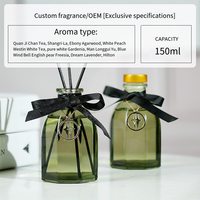Diffuseur de parfum d'ambiance en verre de 150 ml, huiles essentielles personnalisées de haute qualité, parfum longue durée, diffuseur à bâtonnets