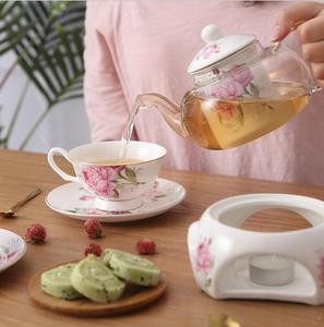 Flower <strong>Teapot</strong> Heat Resistant Bone China Warmer Green Flower Glass <strong>Teapot</strong> <strong>Set</strong> - Product Image 5