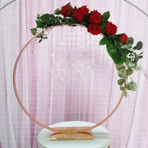 新款婚礼道具桌花花瓶路导览欧式金色铁艺花卉主桌签到桌装饰