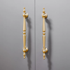 Poignée de meuble en laiton massif doré brillant Liushan SANTAYA, moderne, durable, pour hôtel, rectangle, armoire, commode, cuisine - Product Image 5