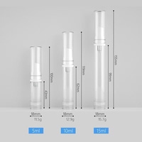 Vente en gros 5ml 10ml 15ml Crème pour les yeux Bouteille sans air en plastique PP Pompe à vide Facile à transporter et à distribuer Bouteilles Bouteille à vide
