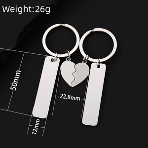 <span class=keywords><strong>Porte</strong></span>-clés vierges en gros, en acier inoxydable, formes créatives, imprimés UV, personnalisables avec lettres gravées - Product Image 3