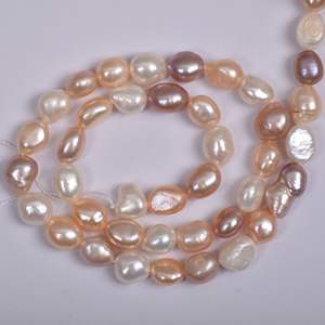 Perles d'eau douce naturelles de couleur bonbon de 7-8 mm, forme baroque, semi-finies, accessoires de bijoux DIY - Product Image 2