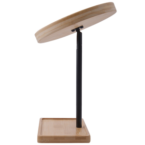 Top bán cổ điển Tabletop LED thắp sáng tre trang điểm gương cảm ứng chuyển đổi cơ sở bằng gỗ lưu trữ khay 3x Magnifying thiết kế - Product Image 4