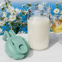 Recipiente de Almacenamiento para Leche Materna, Jarra de Vidrio Mason de 32 oz con Vertido Fácil para Leche Materna