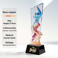 Trophée en cristal poli Cheval du Nouvel An, récompense d'honneur pour les employés exceptionnels de la réunion annuelle, impression numérique personnalisée, créatif