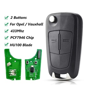 Opel Corsa tigra B lật gấp Key Fob vỏ 2-nút điều khiển từ xa chìa khóa xe Trường hợp với 433Mhz id46 chip pcf7946 Pin lưỡi - Product Image 1
