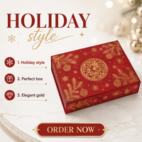 Boîte cadeau magnétique de Noël haut de gamme OEM avec couvercle à rabat magnétique pour offrir en cadeau, personnalisation du logo et commande en gros