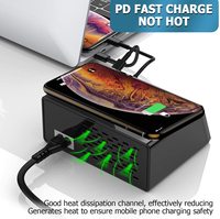100W Charge rapide 3.0 Chargeur rapide USB 8 ports 10W pour téléphone Charge rapide sans fil Station de charge sans fil multi-appareils