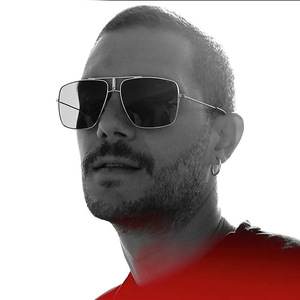 Lunettes de soleil carrées pour hommes, verres PC UV400, monture noire C2, marron C1, gris doré, pour les sorties, le cyclisme, la conduite ZX1006 - Product Image 5