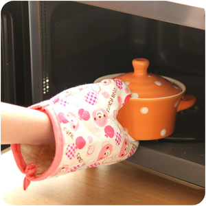 Oven Mitts Heat Resistant Gloves For <b>Microwave</b> Oven Kitchen Baking With Flower Pattern - Product Image 5