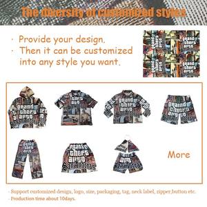 Vestes en jacquard tissé doublées <span class=keywords><strong>de</strong></span> satin d'hiver personnalisées pour hommes, streetwear, anime, basketball, fermeture éclair, surdimensionnées, vestes pour hommes - Product Image 5