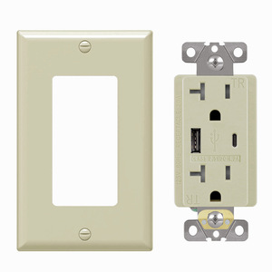 Tomacorriente de Pared de 1 Plaza con 2 Puertos USB-A, 120V 15A, Plástico, Estilo Moderno, Interruptor Decorativo, IP20, Cable de 0.5m - Product Image 3