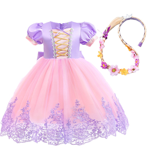 Robe de <span class=keywords><strong>princesse</strong></span> pour filles Sofia Raiponce Dress up Costume Cosplay Halloween Christmas Fancy Evening Party Lace Tutu Dress - Product Image 1