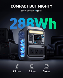 Anker SOLIX C300 สถานีไฟฟ้าพกพาแบบชาร์จได้ 288Wh 300W 600W Surge 140W USB C สำหรับใช้ในบ้าน กรณีฉุกเฉิน และการเดินทาง - Product Image 6