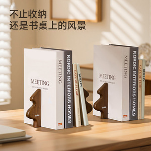 Christmas Tree Solid Wood <b>Bookends</b> 11x12.1x8cm Movable Desktop Office Storage Ornaments for Study Book Storage - Product Image 1
