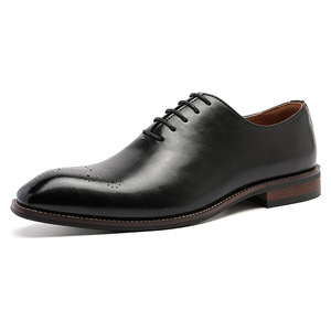 Nouvelles chaussures en cuir pour hommes, style formel, style britannique, bout carré, chaussures Oxford décontractées, cuir véritable, style business, augmentant la taille - Product Image 2