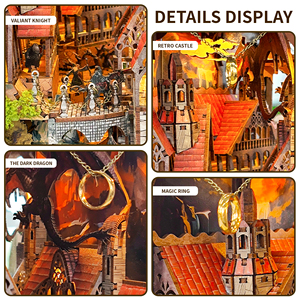 Hamaileon Design Magasin de jouets Magic Valley <span class=keywords><strong>Anneaux</strong></span> Écologique MDF Miniature Maison de poupée Modèle <span class=keywords><strong>Puzzle</strong></span> OEM Personnalisable Livre Nook Décor - Product Image 3