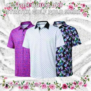 Polos de golf de luxe pour hommes, haute qualité, 88 % polyester, 12 % élasthanne, couleur unie, impression de logo personnalisé, extensible dans les 4 sens, coupe ajustée, ample et respirant - Product Image 6