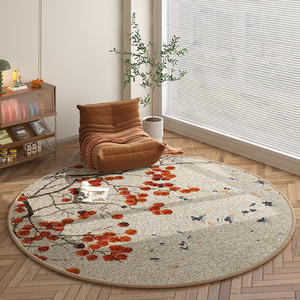 Rond personnalisé crème imprimé 3d fleur impression numérique tapis de sol en <span class=keywords><strong>boucle</strong></span> et <span class=keywords><strong>meilleur</strong></span> tapis pour la chambre à coucher - Product Image 5