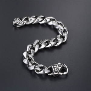 Trendy <b>Titanium</b> Steel <b>Chain</b> Bracelet For Men Hip Hop Style Geometric Design CE131-1 - Product Image 3