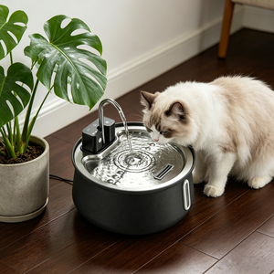 <span class=keywords><strong>Bebedero</strong></span> Automático Inalámbrico para Mascotas, Dispensador Inteligente de Agua y Comida para Perros y Gatos, con Batería, Tazón de Acero Inoxidable - Product Image 5