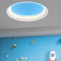 Bleu marine plafonnier lumière du soleil décoration salle de bain lucarne Faux dynamique bleu ciel Led fenêtre simulateur panneau applique murale