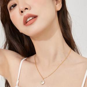 Collier en perles baroques naturelles, chaîne de pull polyvalente française, fermoir en os, simple, tempérament, niche, léger, pendentif fin, colliers - Product Image 2