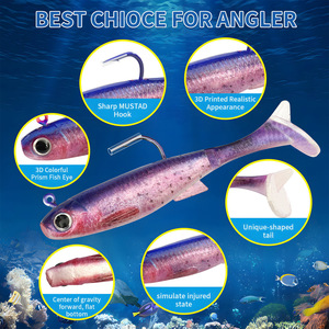 Esche morbide Pre-truccate all'ingrosso di facile cattura, mossa tremolante che affonda per più morsi, esche da pesca per glaucomi Crappie di spigola - Product Image 4