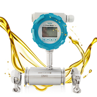 Medidor de Flujo Digital de Turbina para Fluidos Industriales, Aceite Hidráulico, Agua y Combustible