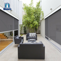 Persianas Eléctricas para Exteriores con Diseño de Protección Solar/Antiviento/Impermeable/UV, Control Remoto Integrado de Estilo Sencillo, Duraderas para Cualquier Ambiente