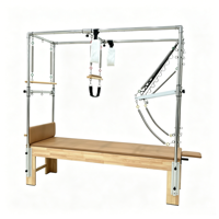 Ensemble complet d'équipements de Pilates en bois de chêne, Reformer de yoga commercial, Chaise, Tour et Baril pour studio de sport