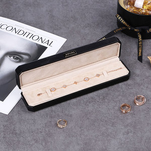 Boîte à bijoux en cuir PU avec charnière en plastique noire octogonale de petite taille personnalisée Boyang - Product Image 3
