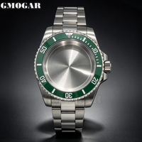 Boîtier de montre de plongée mécanique en acier inoxydable 40 mm avec verre saphir, bracelet 20 mm, mouvements NH34/NH35/NH36/NH38, boucle réglable