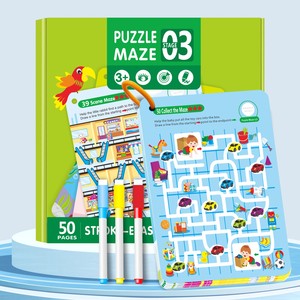 Livre de traçage et de contrôle du stylo pour enfants, jeux de <span class=keywords><strong>labyrinthe</strong></span> gradués, jouets éducatifs pour le développement de la pensée logique - Product Image 1