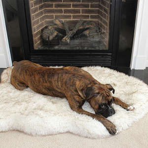 Maßgefertigte Große Luxuriöse Kunstfell-Leder Orthopädische Katzen- und Hundebetten Moderne Modische Waschbare Haustier-Memory-Foam-Betten Großhandel Gemütlich Flauschig - Product Image 3