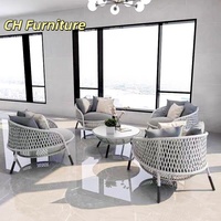 Meubles d'extérieur : Canapé en rotin, Chaise de loisirs individuelle en rotin pour balcon, Canapé de jardin en rotin tressé design, Combinaison table basse