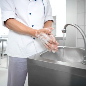Stainless Steel Freestanding Sink with Foot Pedal <b>Hands</b>-<b>Free</b> Operation Polished Finish Corrosion Resistant Commercial Use - Product Image 6