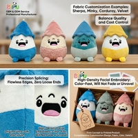 Peluche personnalisée ultra douce en polaire, motif goutte d'eau, personnage abstrait, avec boucle de suspension, rembourrage en coton PP, OEM ODM